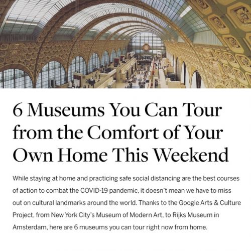 6 Musées à visiter depuis chez soi cette semaine.